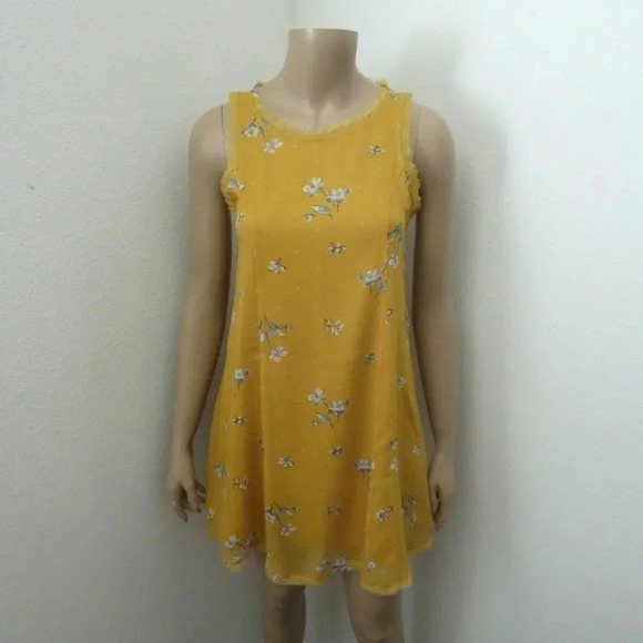 NWT Abercrombie Floral Swing Dress XXS Yellow - Picture 1 of 6